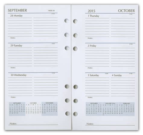  paper refills planner calendar refills organizer inserts agendas