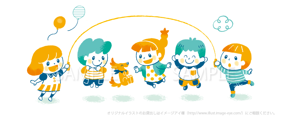 遊ぶ子供のイラスト イラストレーターうつみちはる