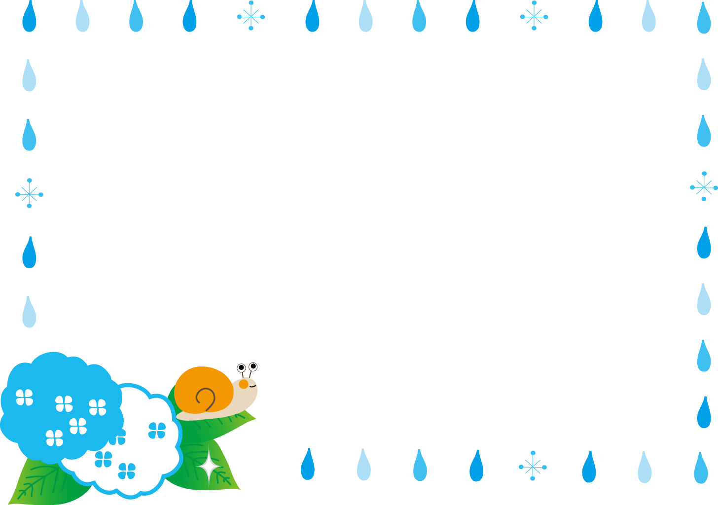 飾り枠 ライン 無料イラスト素材 梅雨