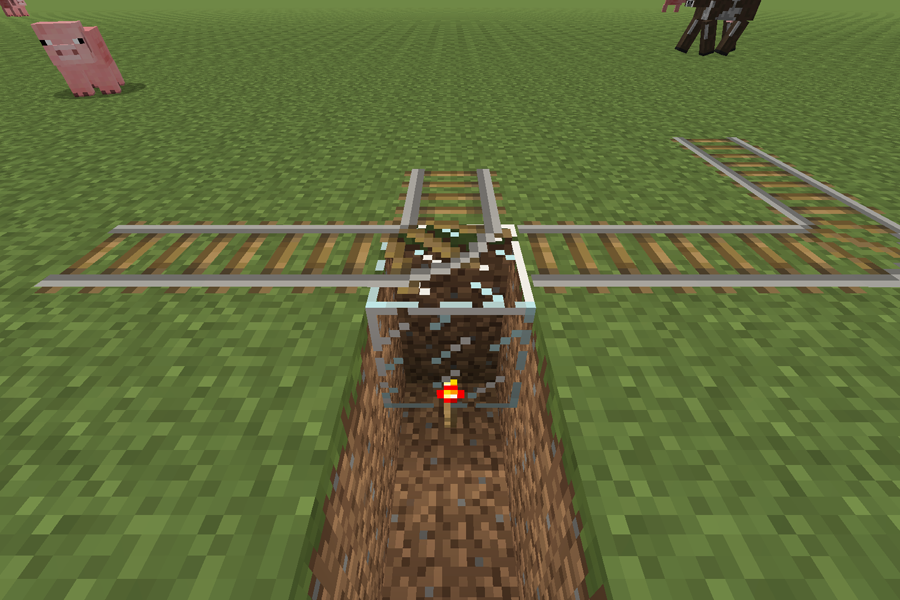 ちぃクラ レッドストーン回路基礎 線路分岐一か所管理設備 職人の冒険録