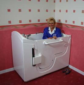 The Viceroy walk in bath is a compact bath
