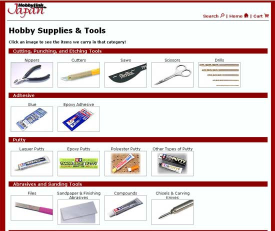 Hobby Link Japan's Tools Page