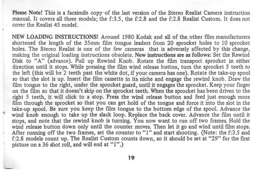 realist stereo camera instruction manual 19
