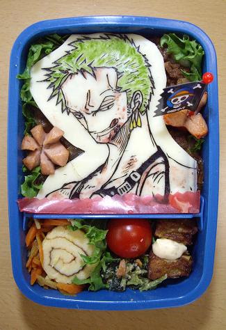 彩色海苔切り クロロノア ゾロ ワンピースキャラ弁 カラーはまたまた挫折 キャラ弁教室告知 こうたのお弁当アルバム