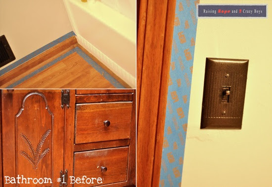 Bathroom Before & After #DIY #BathroomRenovation #BeforeAndAfter #ShoeStringBudget #RaisingHopeTheBlog