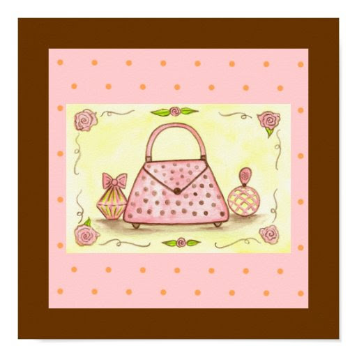 pretty_pink_purse_perfume_bottle_rose_poster ...