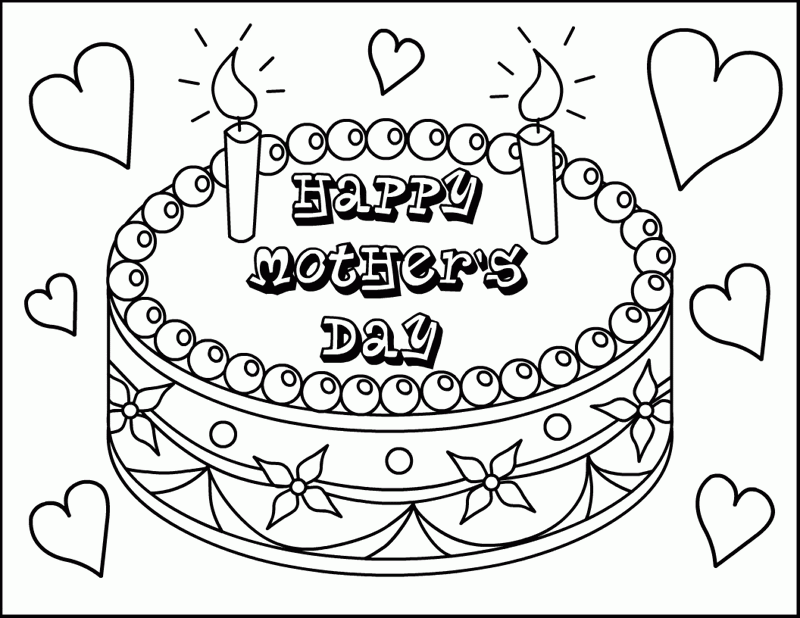 Download Cartoon Coloring Happy Birthday Mom Coloring Pages Mother's Day - Coloring Home