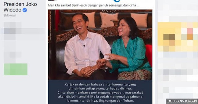 Viral! Bahasa Cinta Ala Presiden Jokowi, Netizen Merasa Iri..! http://ift.tt/20kt43r - Berita Terbaru Terkini Hari Ini - Hari Senin memang menjadi momok bagi sebagian orang. Setelah menghabiskan akhir pekan dengan bersantai, keesokan harinya harus kembali menjalani rutinitas pekerjaan yang melelahkan.