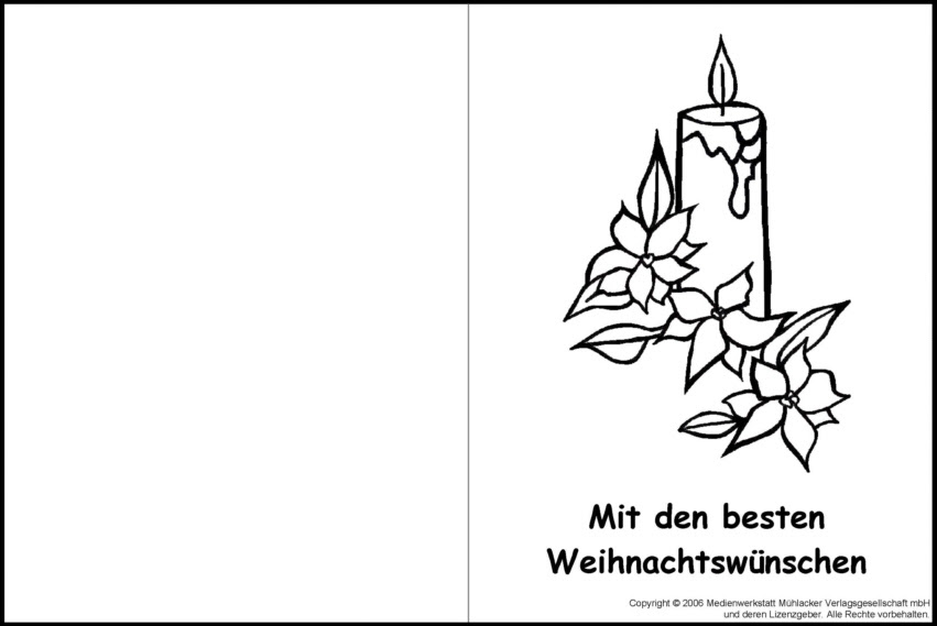 Weihnachtskarte zum Ausmalen 5 - Medienwerkstatt-Wissen ...