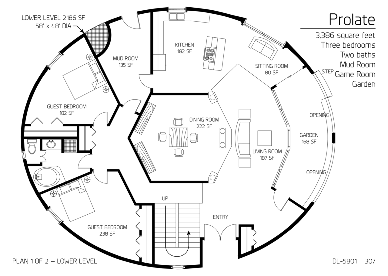 Floor Plan: DL-5801 | Monolithic Dome Institute