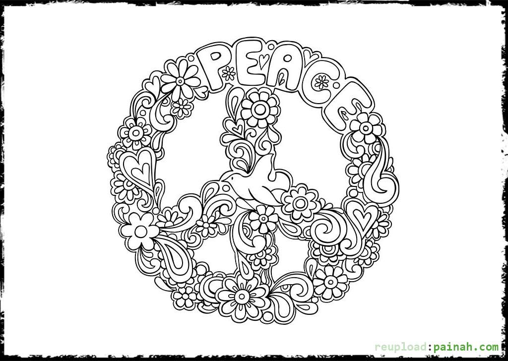 Peace coloring pages to download and print for free