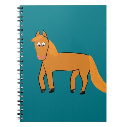 Cartoon Chestnut Horse Notebook