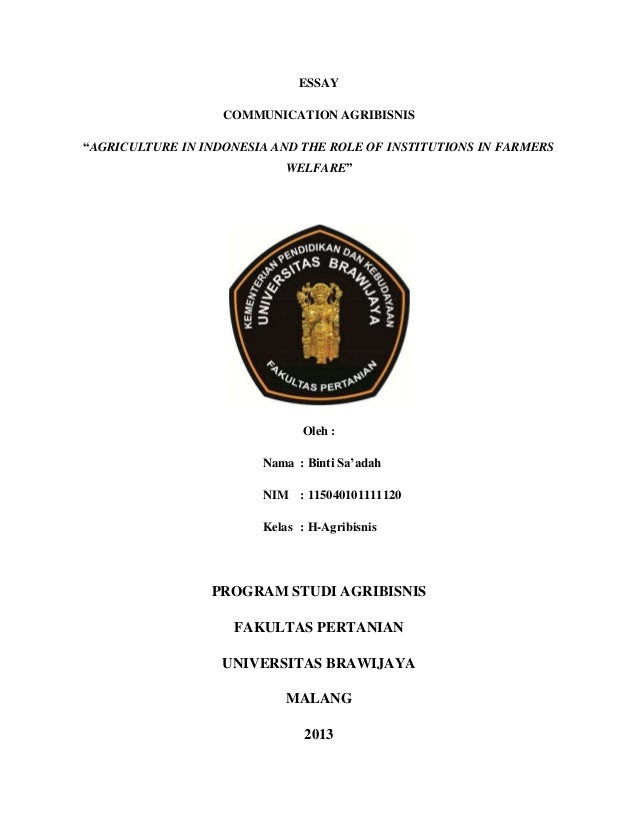 Contoh Essay pertanian (bahasa inggris)