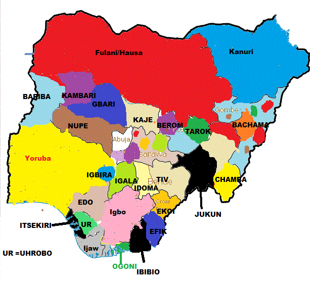 Map Of Nigeria Ethnic Groups