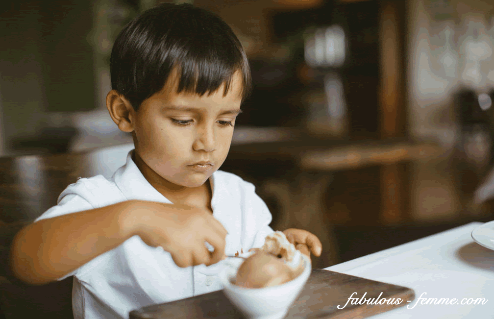 boy eats ice cream