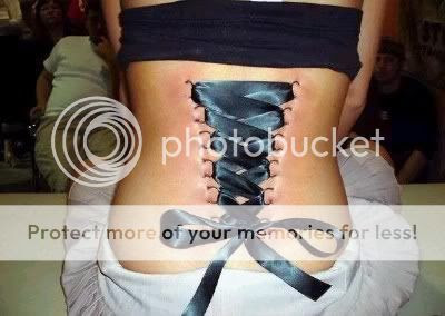 corset piercing for female on back body