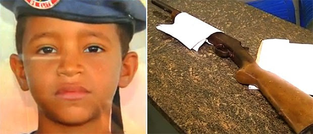 Felipe Gomes da Silva, de 8 anos, brincava com a espingarda do pai quando a arma disparou (Foto: Reprodução/Inter TV Cabugi)