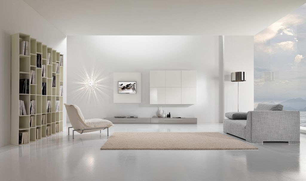 white minimalist  living  room  Homedizz