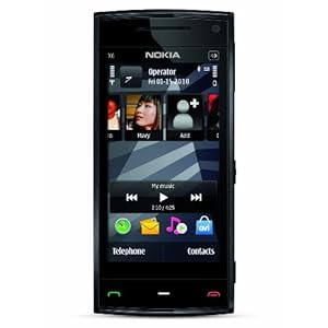 Nokia X6 Unlocked GSM Phone with 5 MP Camera, Capacitive Touch, GPS Navigation, Voice Navigation, Car Holder, 3G and 16 GB Memory (Black Cap)