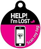Platinum Pets verloren und kleine Scannable Pet Identifikation, Recovery Tag gefunden in bubblegum pink