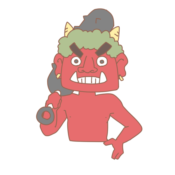 赤鬼と金棒のイラスト かわいいフリー素材が無料のイラストレイン
