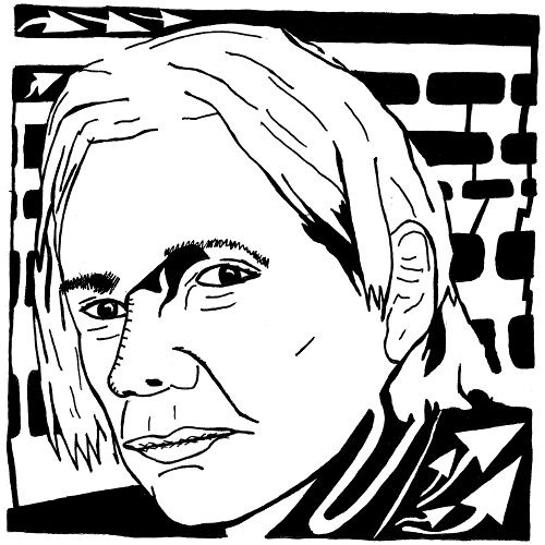 Maze portrait of Wikileaks founder Julian Assange