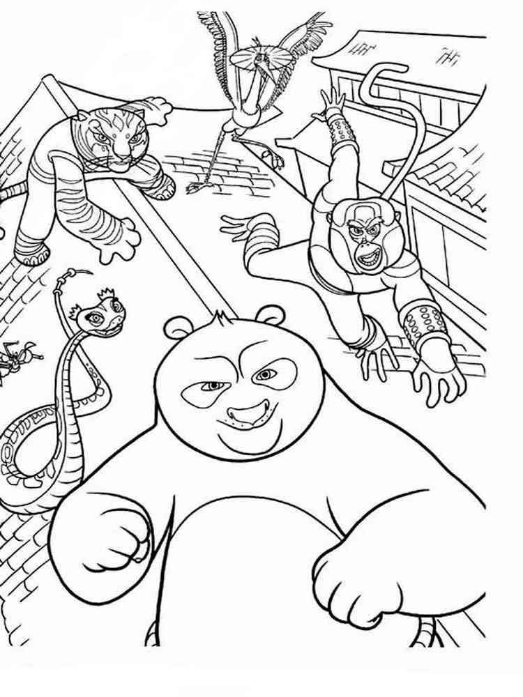 Download Free Printable Kung Fu Panda coloring pages.