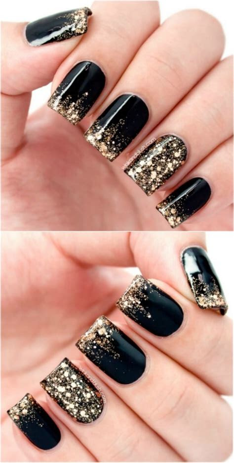 Nail Design Black And Gold