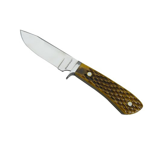 Sarge SK-921 Fixed Blade Skinner w/ Brown Jigged Bone Handle
