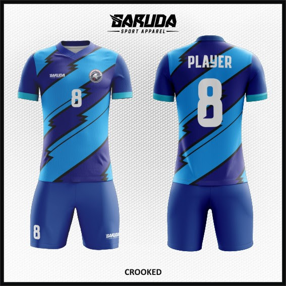  Desain Kaos Futsal Terbaru  Crooked Biru Vintage Garuda 