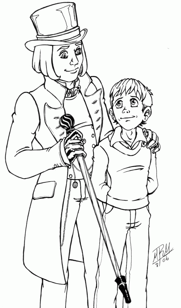 Willy Wonka And The Chocolate Factory Coloring Pages Sketch Coloring Page