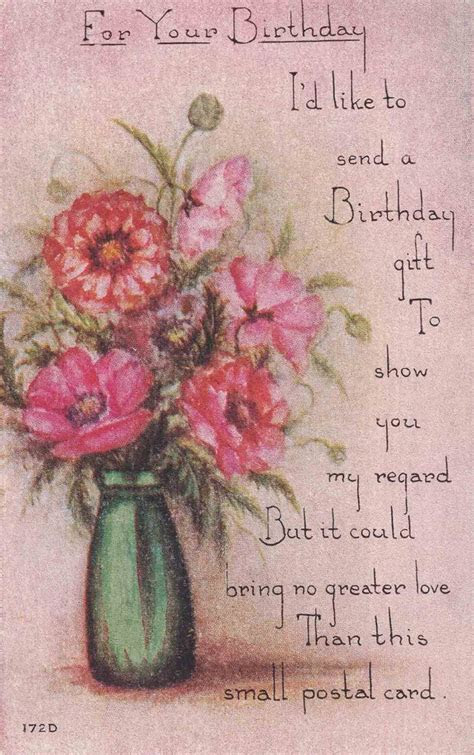  free printable vintage birthday postcards rose clearfield