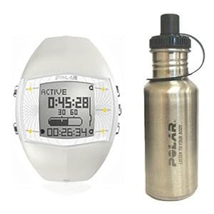 Polar 99039469 FA20 Activity Computer Watch Female White with Stainless Steel Water Bottle