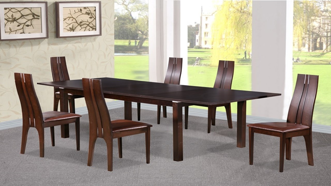 Dining Table and 6 Chairs in Beechwood Dark Walnut ...