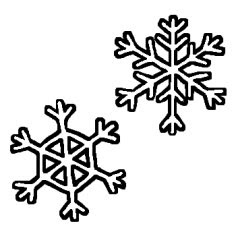 雪の結晶 白黒 雪 お天気の無料イラスト ミニカット クリップアート素材