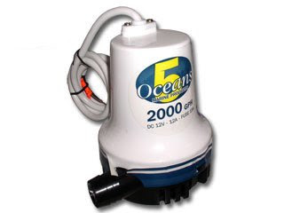 Marine Bilge Pump for Boats - 2000 Gph - Five Oceans