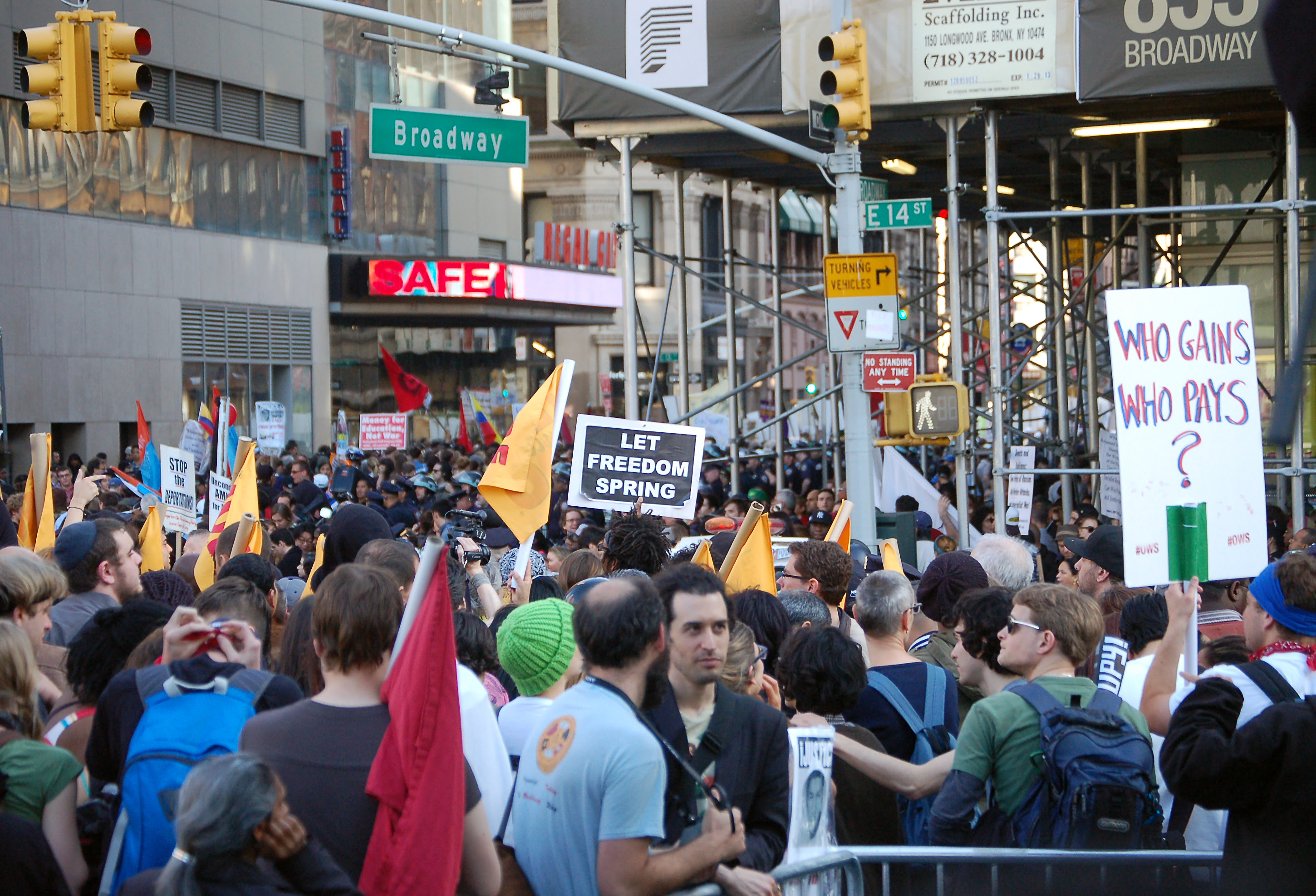 May Day march on Wall Street