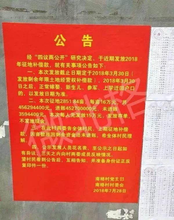 太原土豪村诞生 发放征地补偿款4 5亿 和你家的标准一样吗