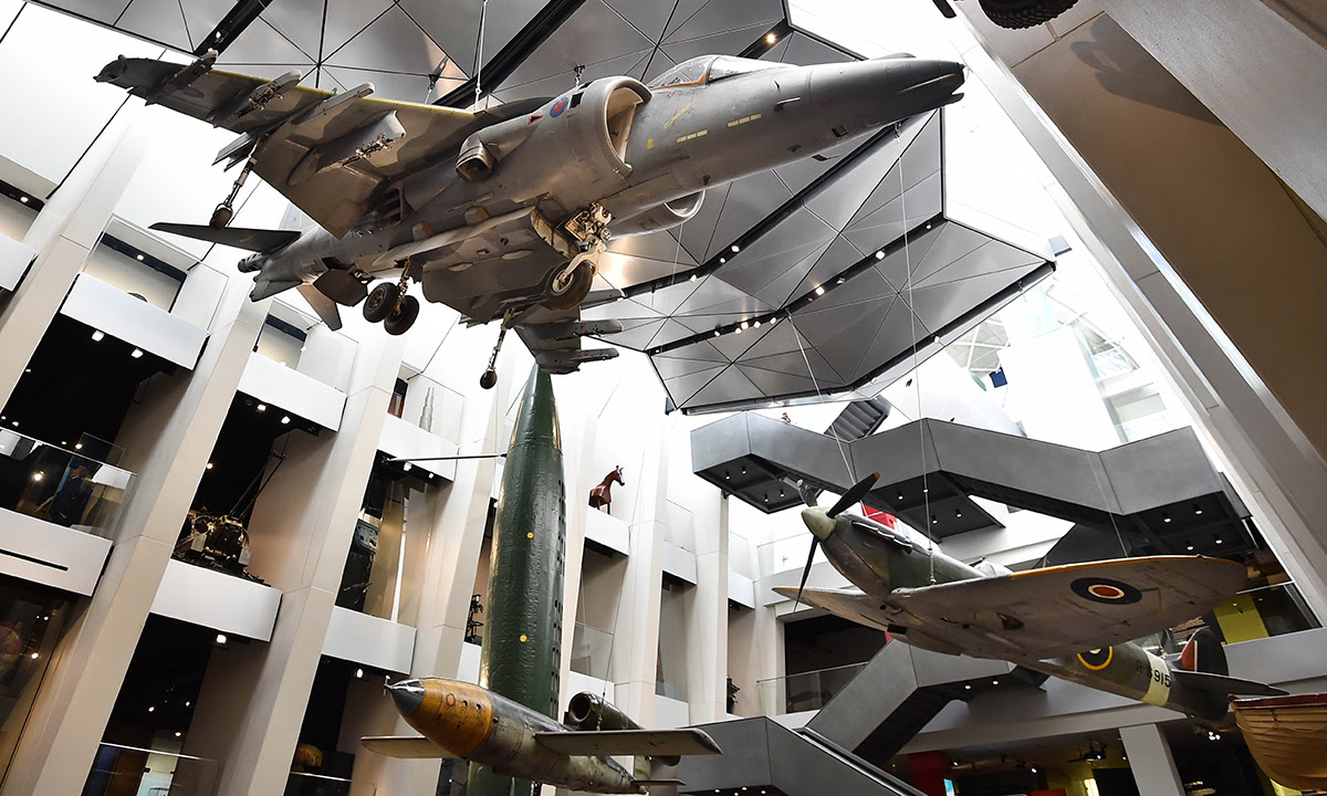 A general view shows the Imperial War Museum's new First World War Galleries Atrium during a photocall in London. — Photo by AFP