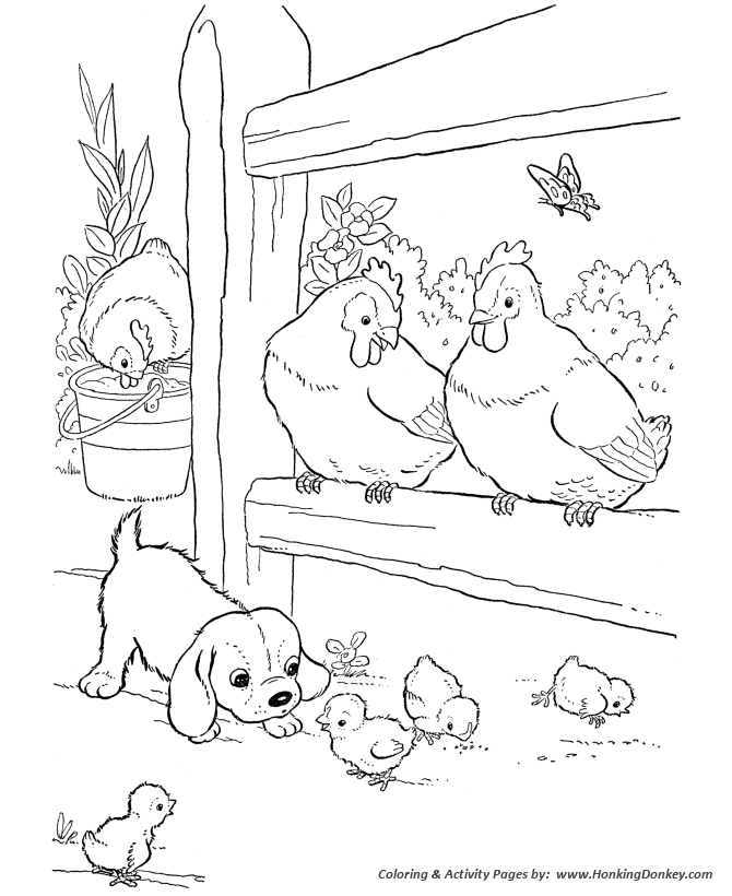 Farm Animal Coloring Pages Printable Chickens Coloring Page Baby
