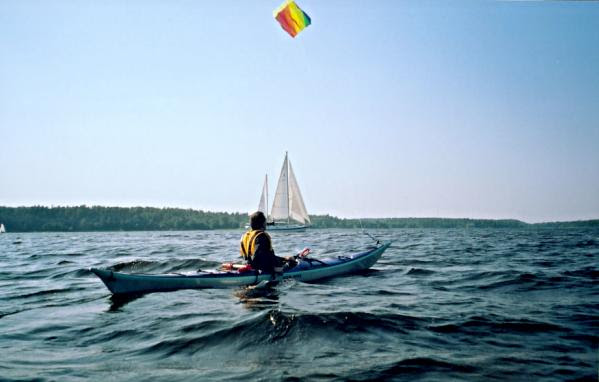 Sea kayaking and kites
