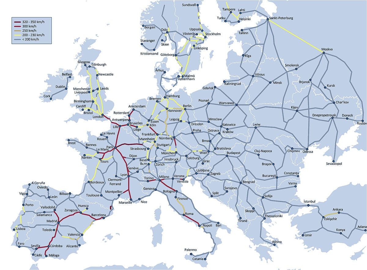 Europe Rail Map