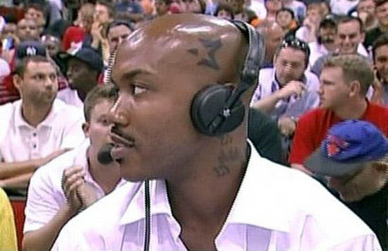 marbury-head-tattoo. What do you see first: The number three or a star?
