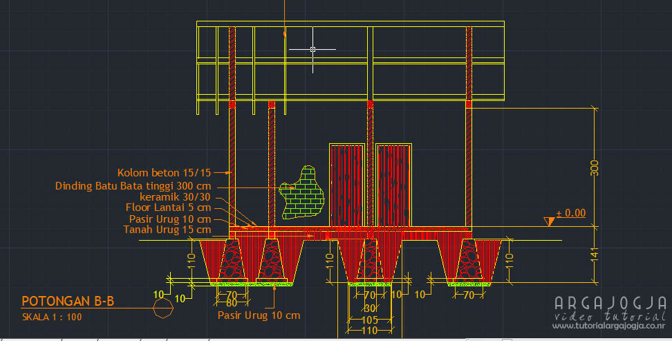 Tutorial Paket AutoCAD Pembuatan Gambar  Kerja Rumah 