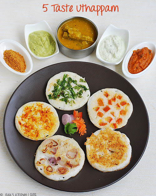 5 taste uthappam recipe, Kids breakfast ideas - Raks Kitchen