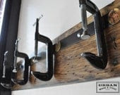 Industrial C Clamp Coat Rack - urbanwoodandsteel