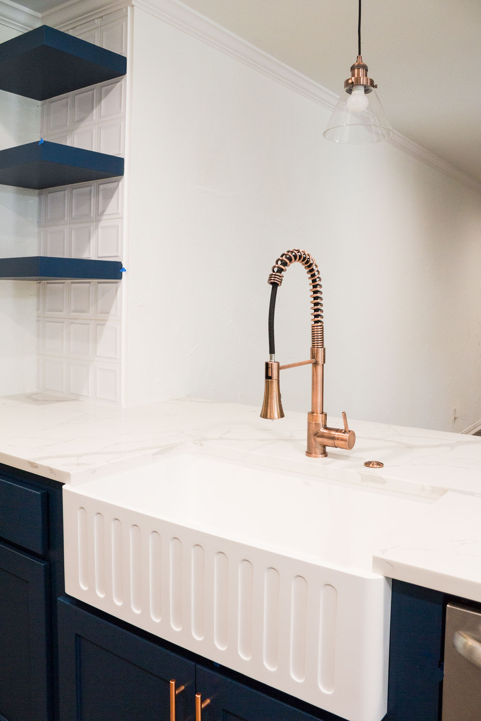 White and copper kitchen