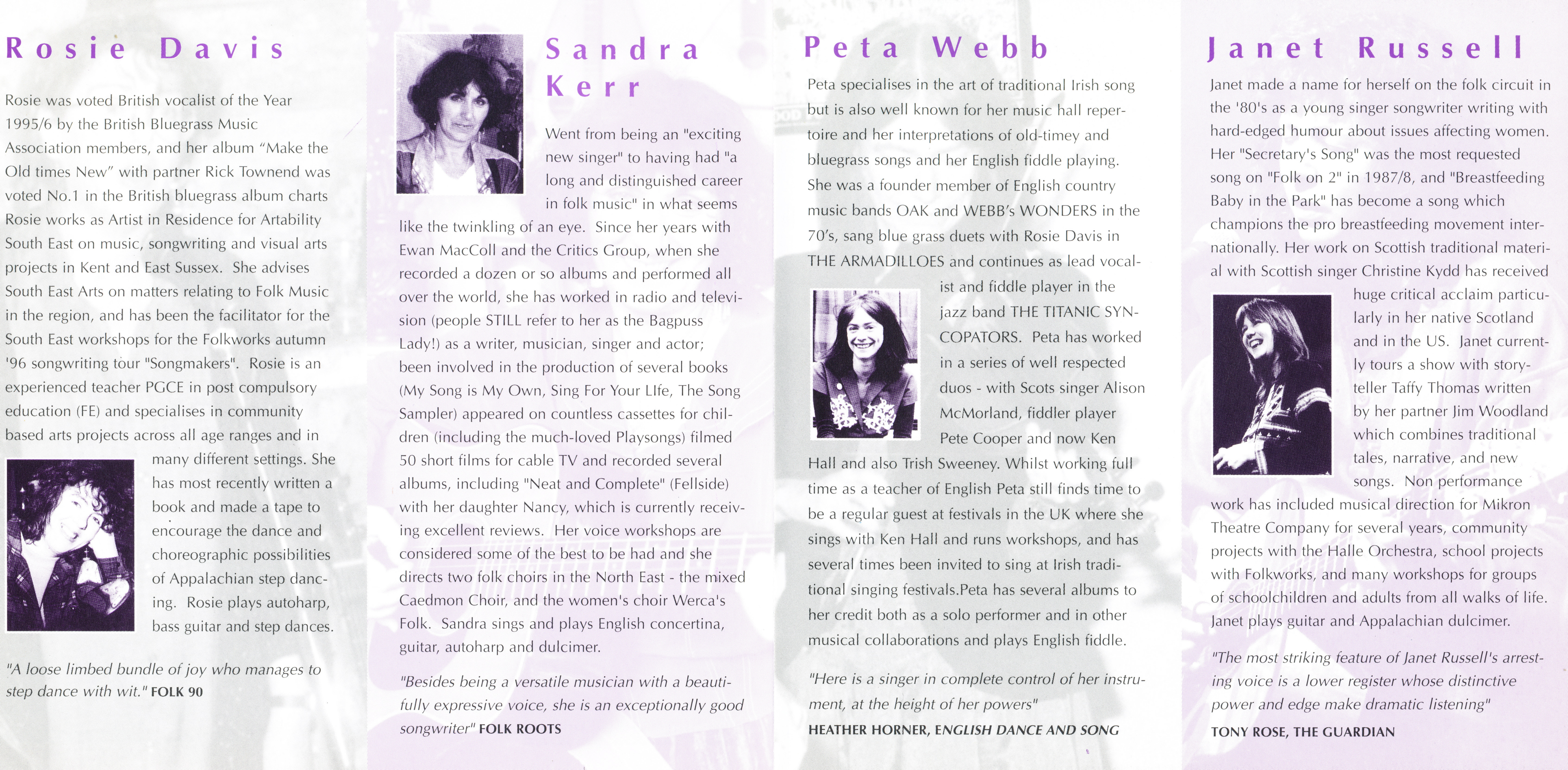 Janet Russell; Peta Webb;