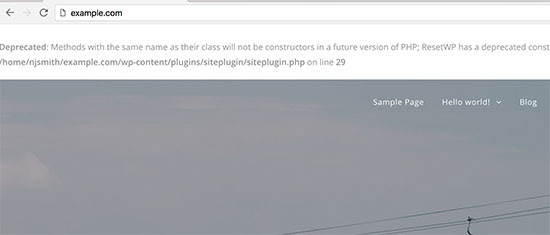 WordPress warning errors on homepage