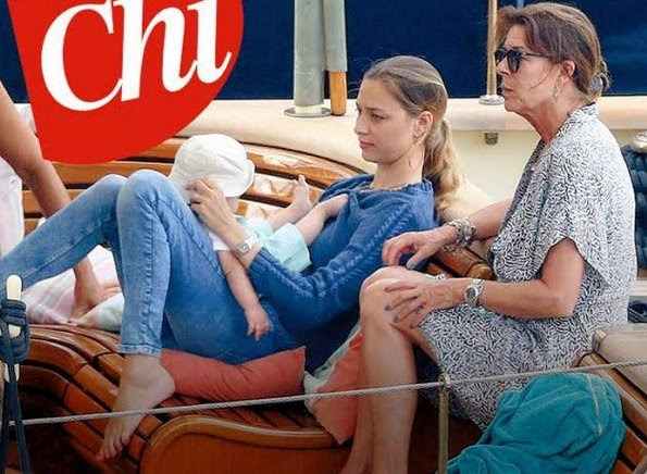 Princess Caroline, her son Pierre Casiraghi, her daughter-in-law Beatrice Borromeo and her youngest grandson Stefano Ercole Carlo